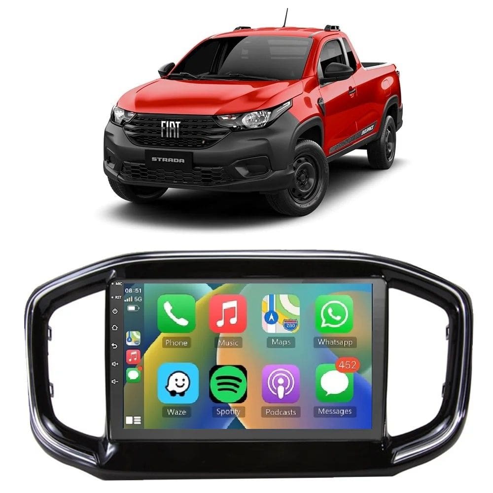 Kit Multimídia Strada Endurance 2020 21 22 23 24 25 9 Carplay Androidauto CM9 Faaftech