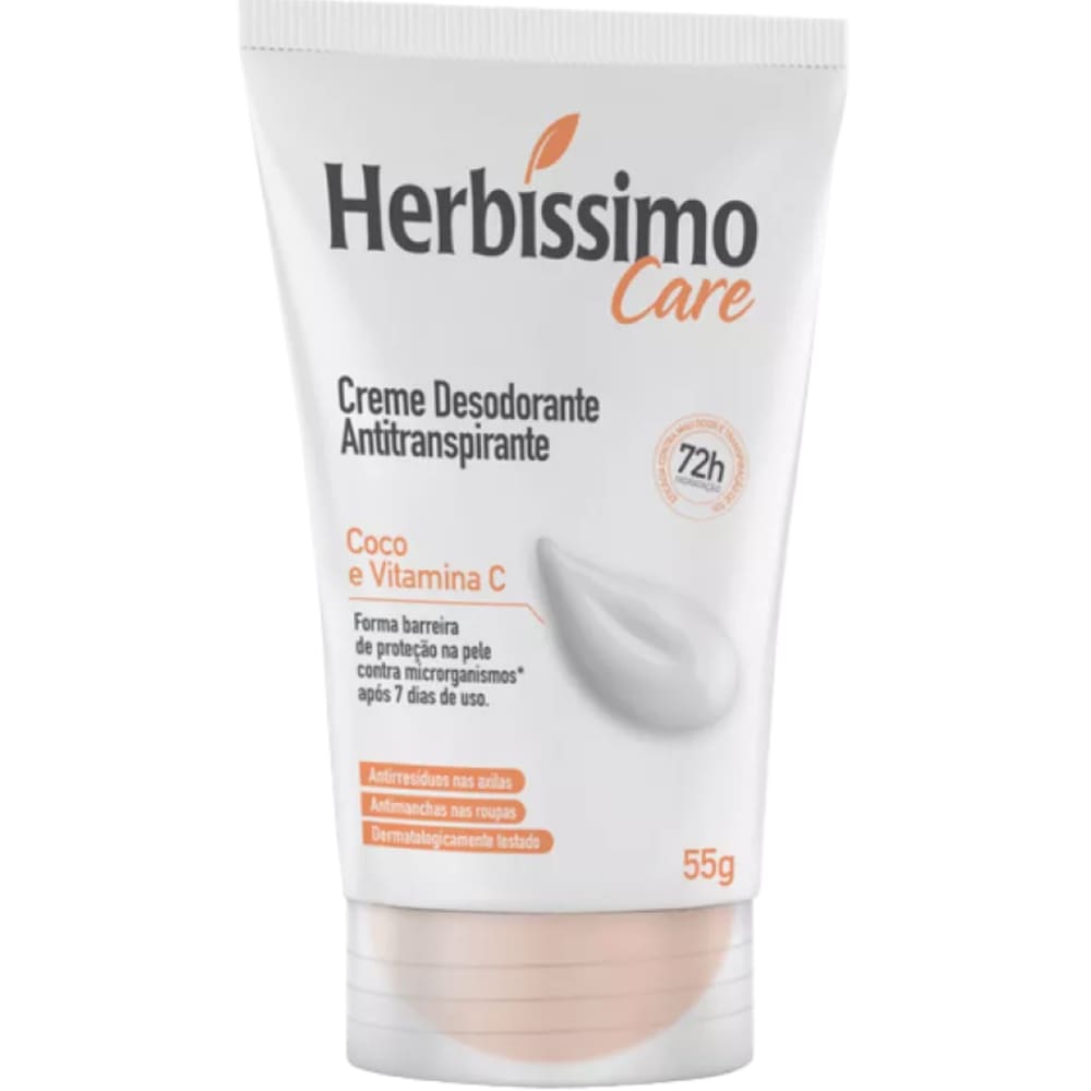 Desodorante em Creme Herbíssimo Antitranspirante Coco e Vitamina C 55g