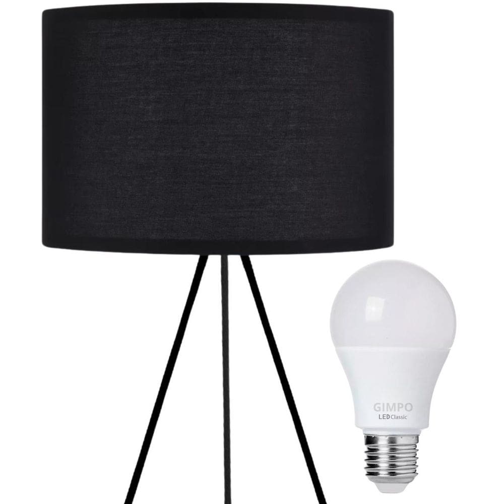Abajur Luminária Mesa 48 E 75Cm Tripé Altura Regulável Gimpo