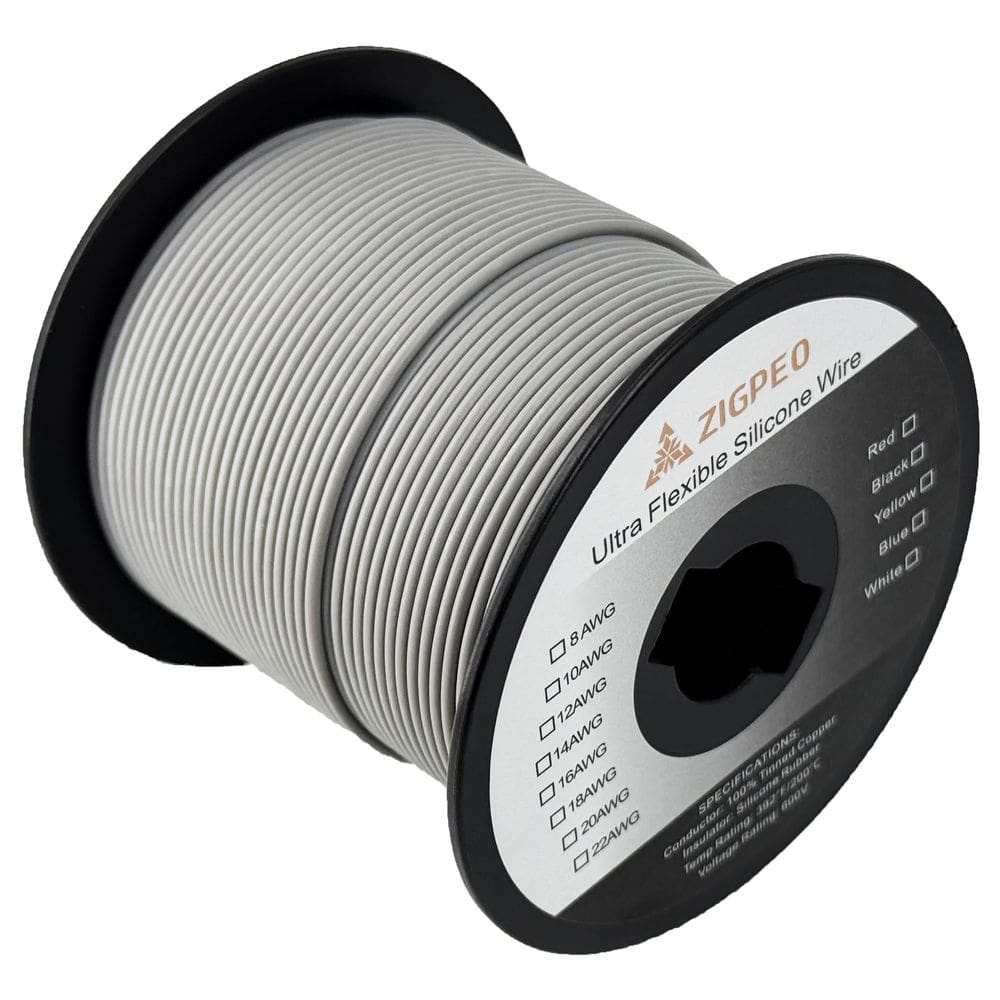Bobina cinza de arame ZIGPEO 20 AWG de silicone de 300 pés extra flexível