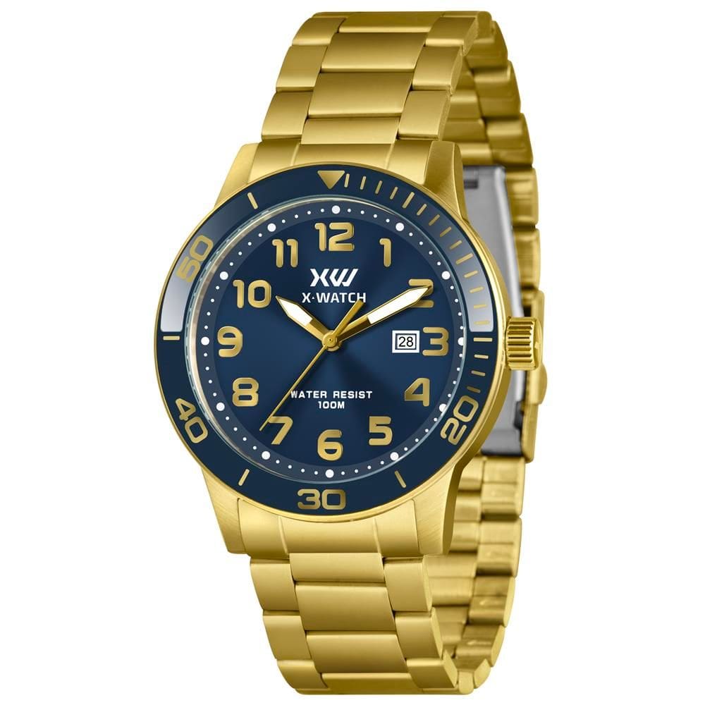 Relógio X-Watch Masculino Ref: Xmgs1045 D2kx Casual Dourado