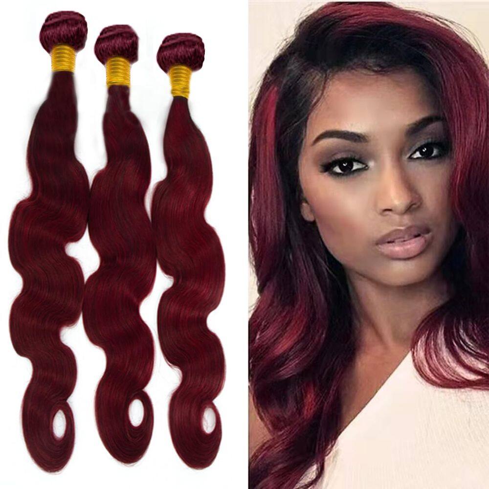 Pacotes de cabelo HeiOwuio #99J Body Wave Brazilian Remy 50-55cm