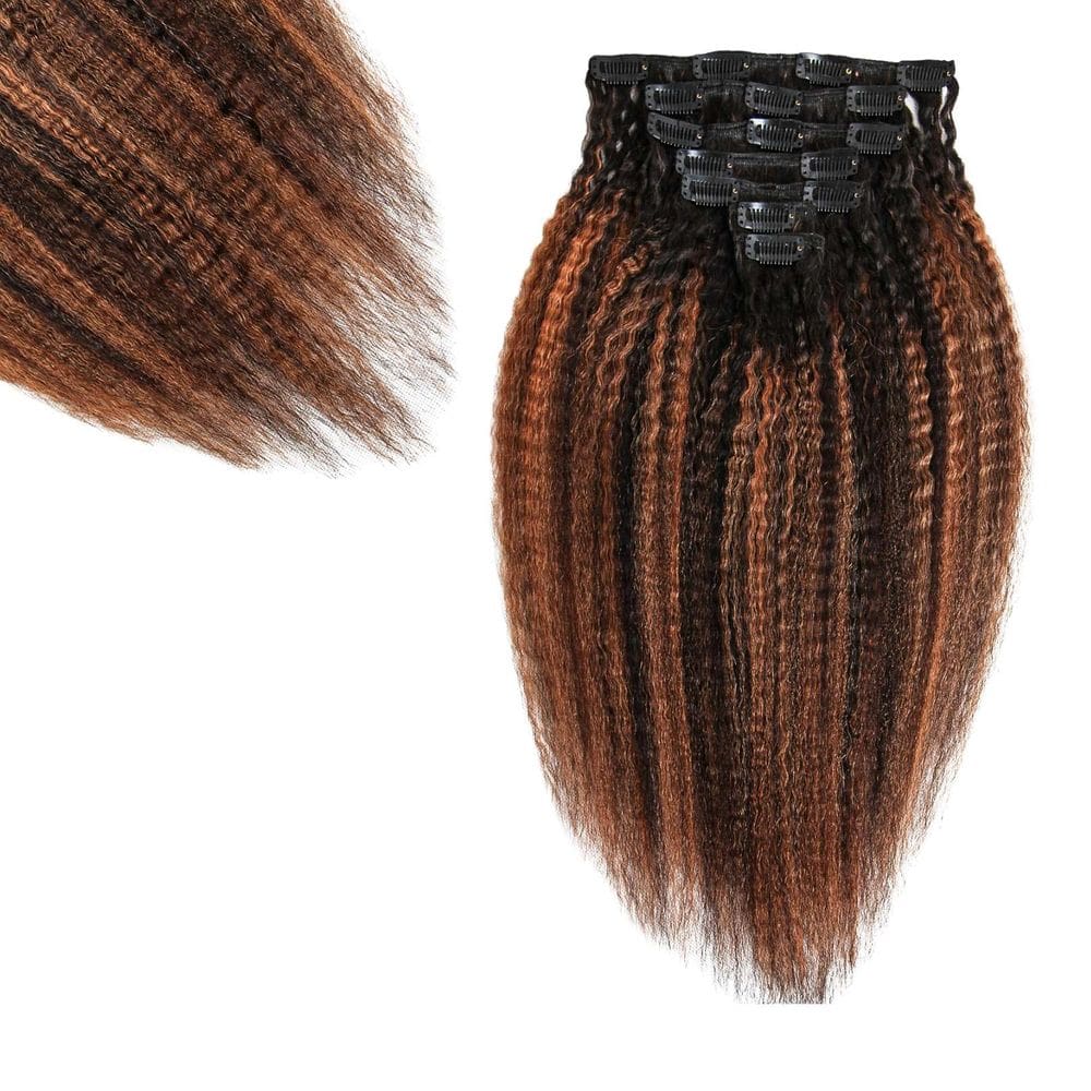 Extensões Clip In SIYUSI Kinky Straight 100% Brazilian Remy