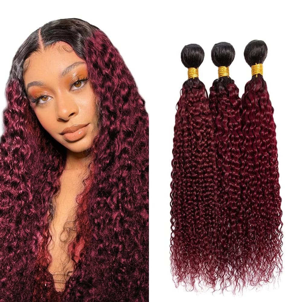 Pacotes de cabelo DiexRlamx Burgundy Curly Wave 100% cabelo humano