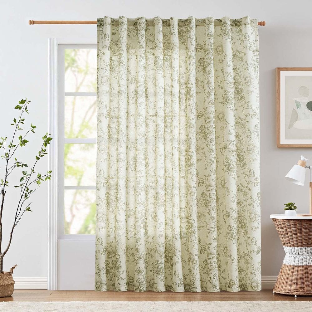 Cortina jinchan com estampa floral de linho 213x213cm para sala de estar