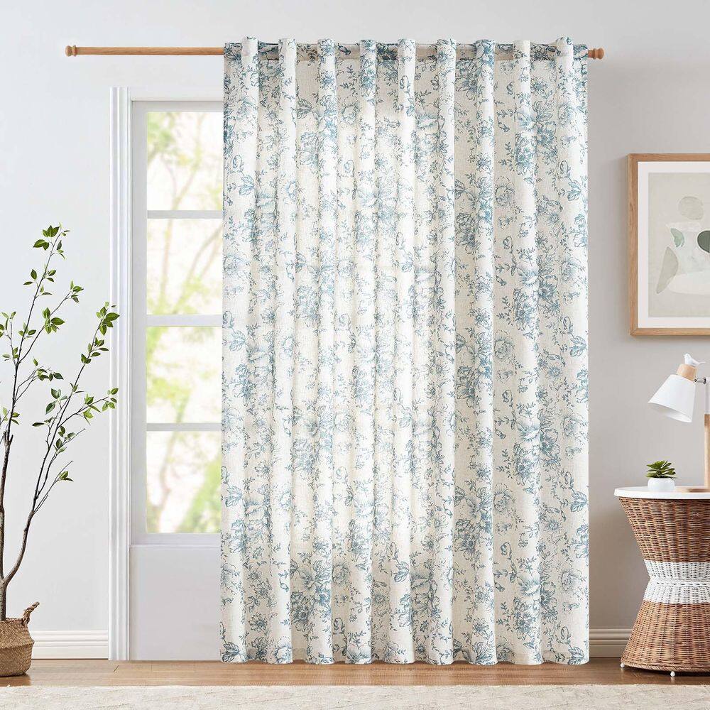 Cortina jinchan com estampa floral de linho 213x213cm para sala de estar
