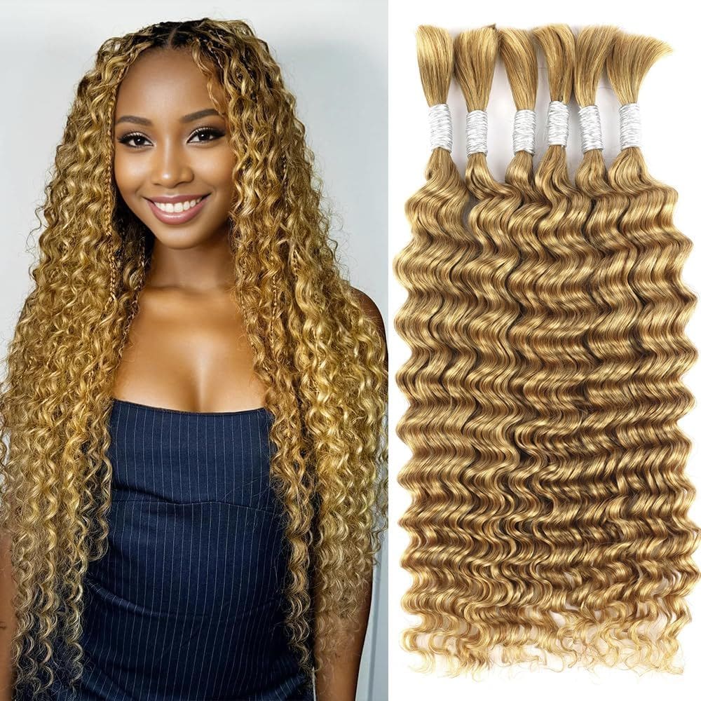 Human Braiding Hair Renyarch Deep Wave 18 polegadas 150g 27#