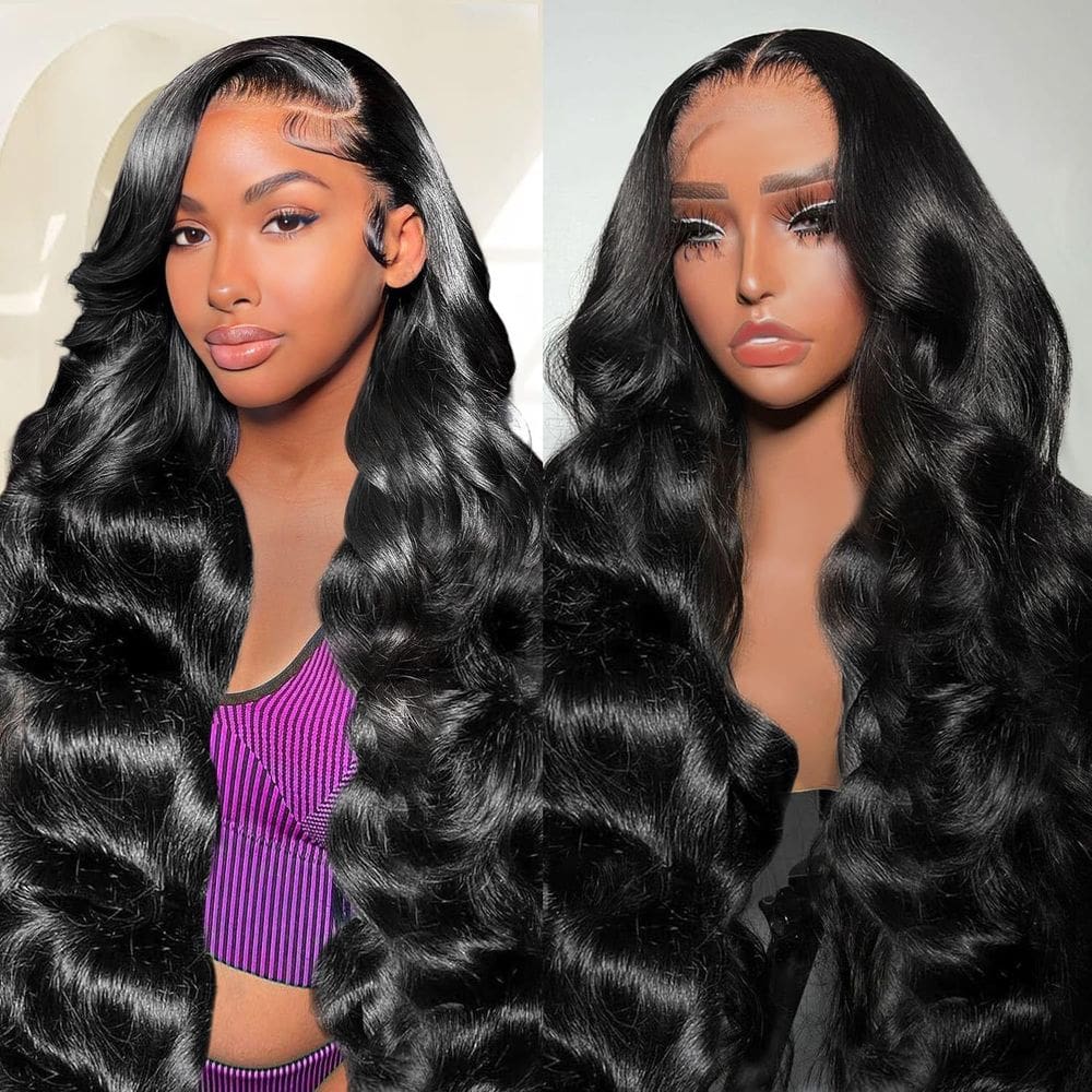 Perucas frontais de renda VKVL Body Wave 60 cm, cabelo humano, densidade 200