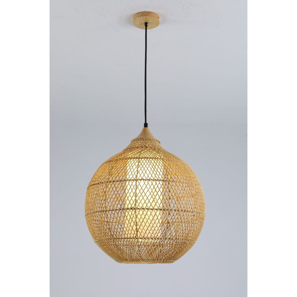 Pendente Ôtaki Rattan 40X40cm Rattan - 3 Metros De Cabo