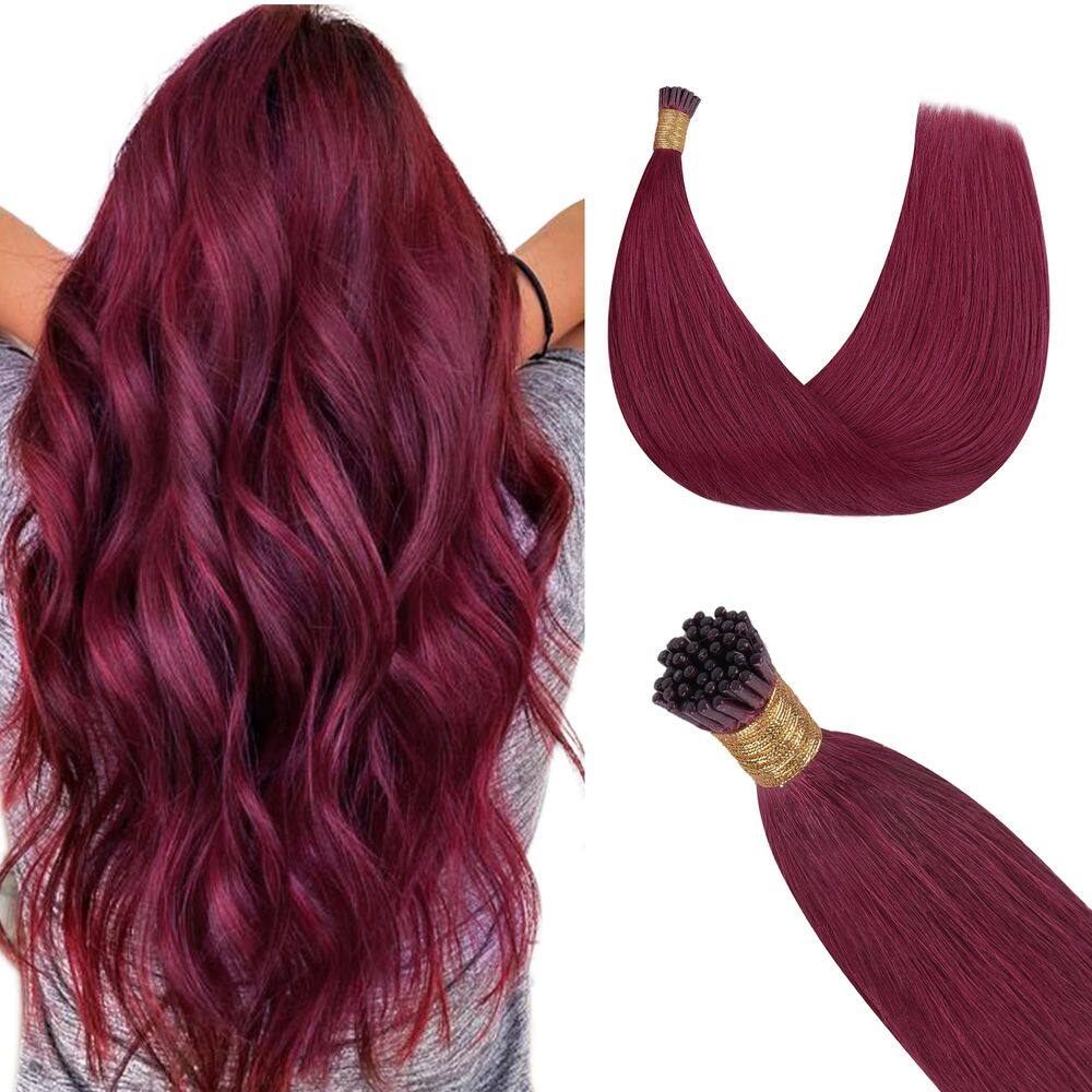Extensões de cabelo GOO GOO I Tip 20 cm 50 g 50g Vermelho Borgonha