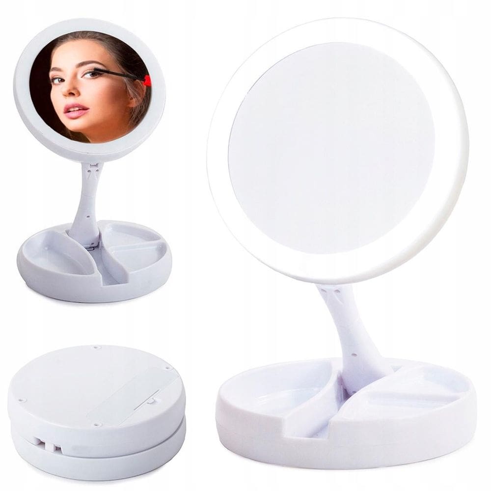Espelho Dobrável Iluminado Led Articulado Perfeito Maquiagem