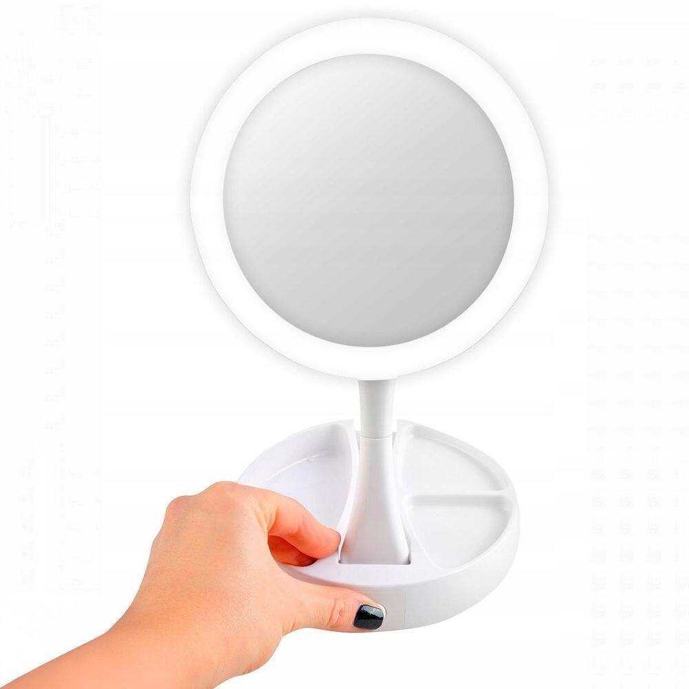 Espelho Portátil Iluminado Led Zoom 10X Perfeito Maquiagem