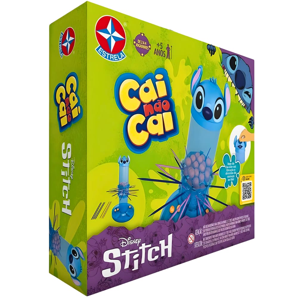 Jogo de Tabuleiro Cai Não Cai Disney Stitch Estrela