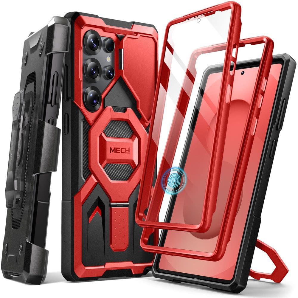 Capa com suporte magnético TONGATE para Samsung Galaxy S25 Ultra Red