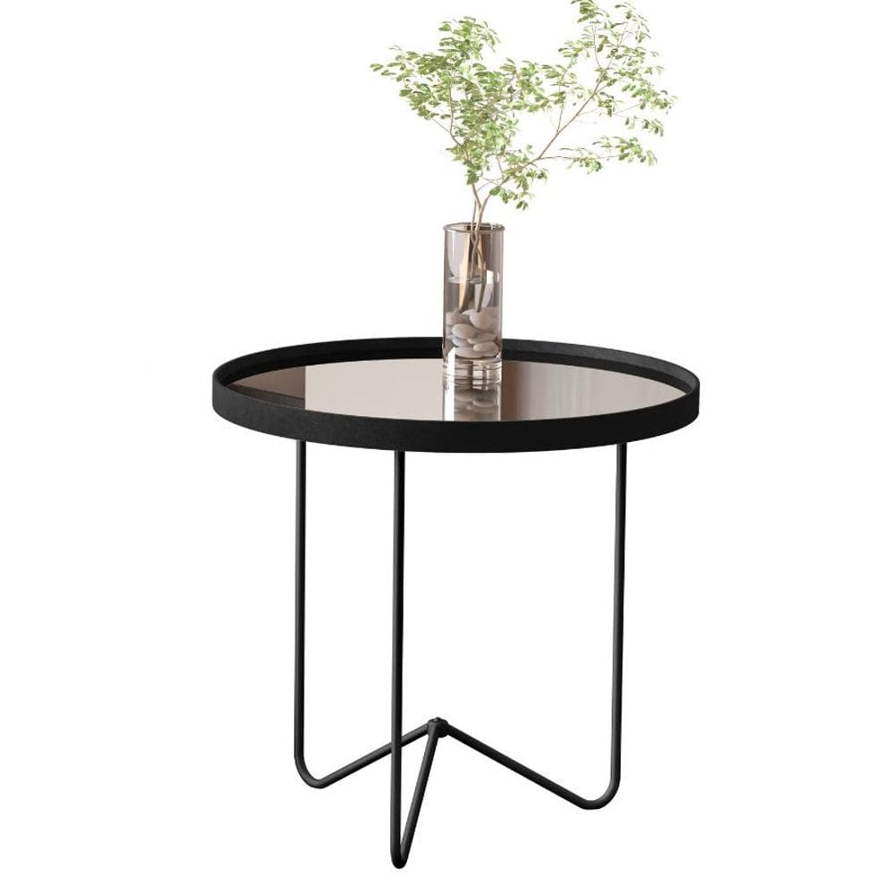 Mesa Lateral Alamanda Moderna Preto Preto JB Bechara