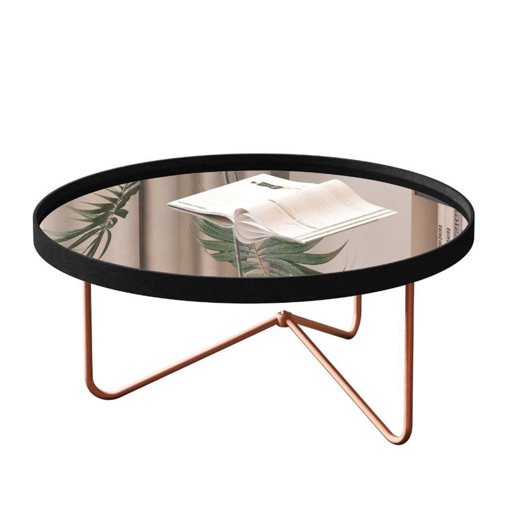 Mesa de Centro Alamanda Moderna Preto Bronze JB Bechara