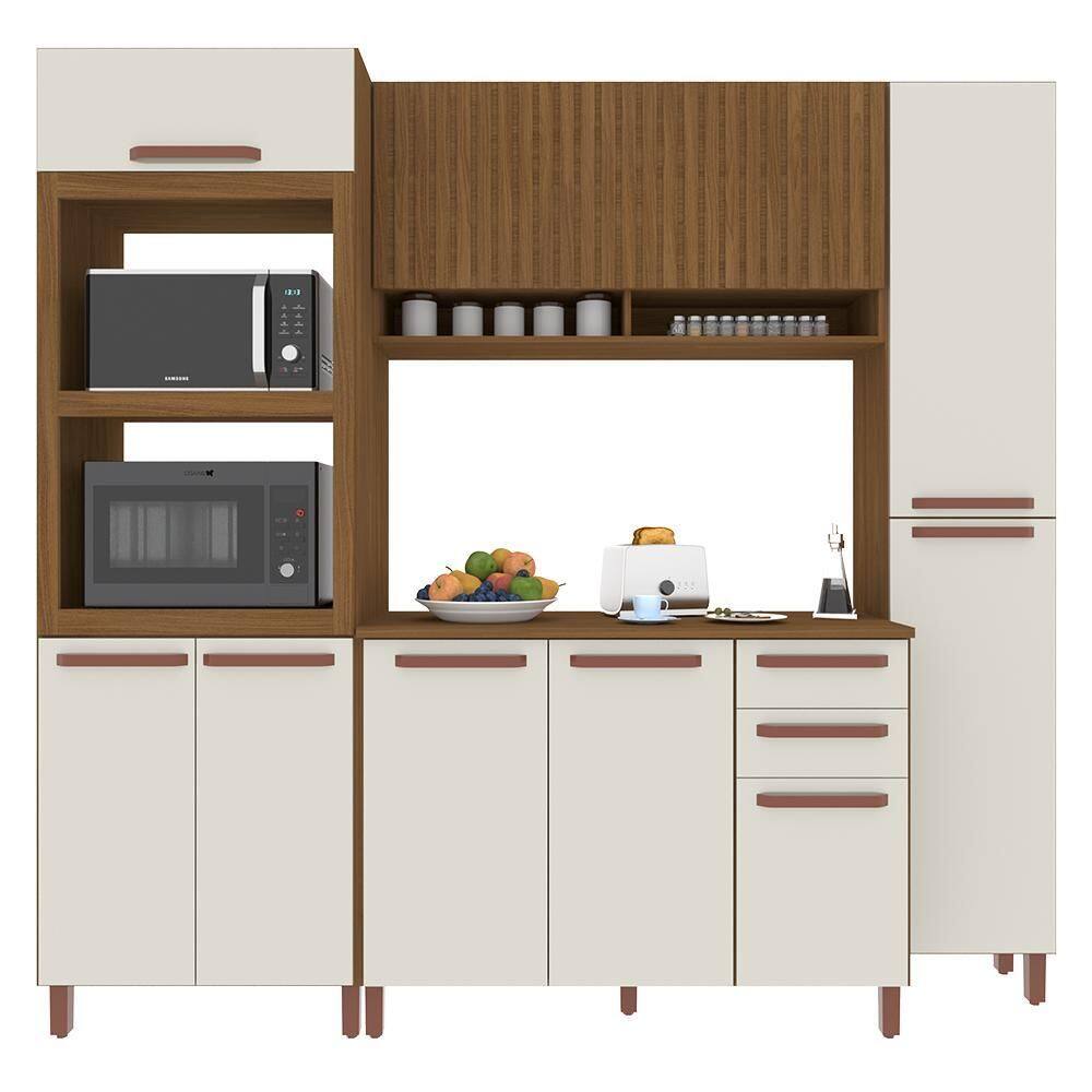 Cozinha Modulada Monza 4 Peças com Torre Quente 2 Fornos e Paneleiro - Indékes