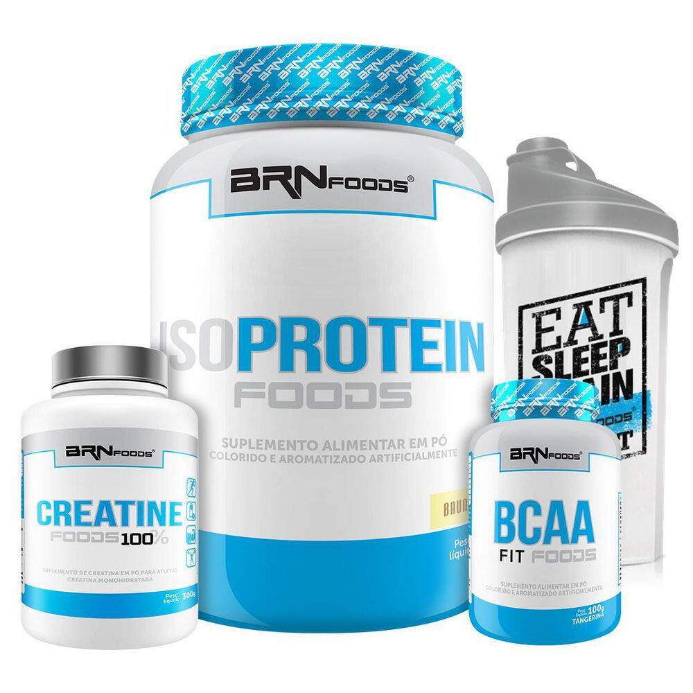 Kit Iso Protein + Creatina + Bcaa E Coqueteleira