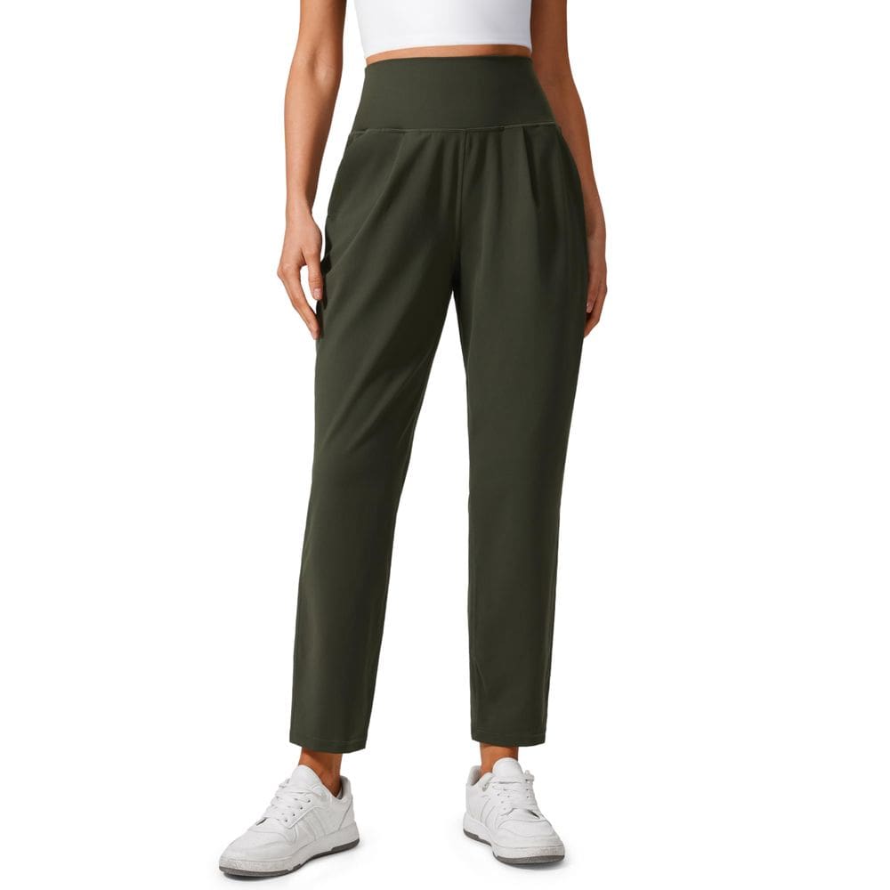 Calças de ioga CRZ YOGA Butterlift Ankle para mulheres verde-oliva
