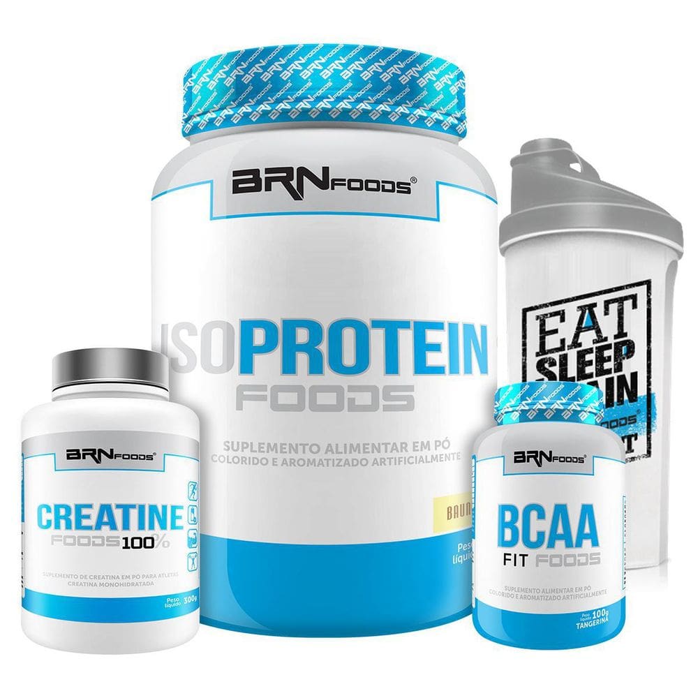 Kit Iso Protein + Creatina + Bcaa E Coqueteleira