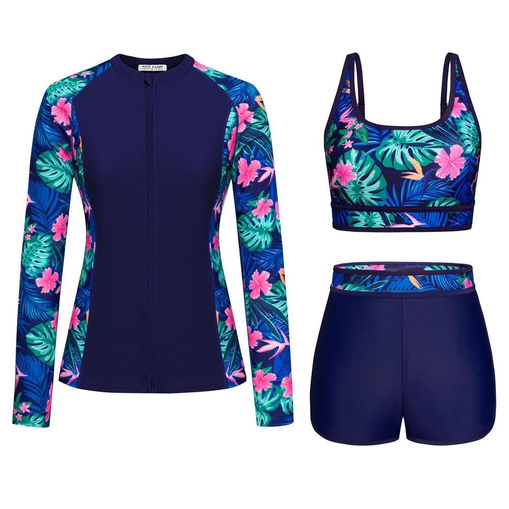 Maiô Kate Kasin UPF 50+ Rash Guard de manga comprida para mulher