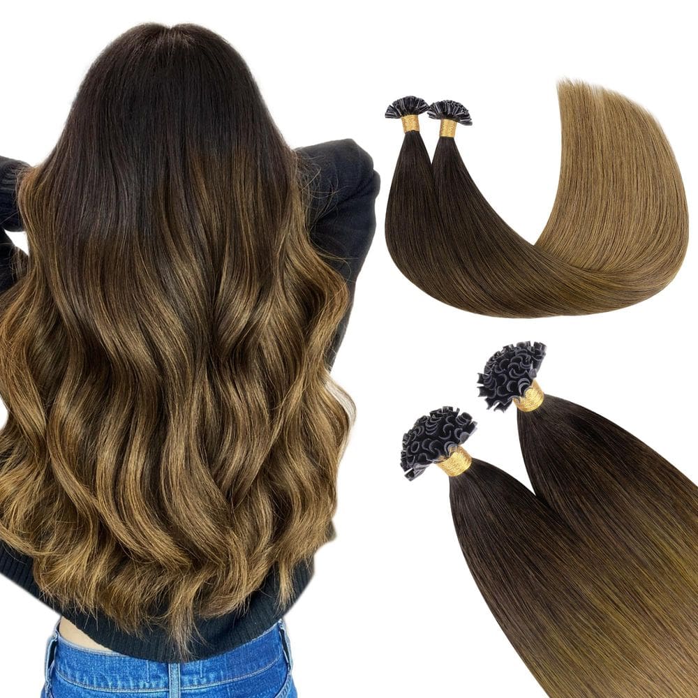 Extensões de cabelo GOO GOO U Tip 16cm 50g 50g 50s Chocolate Dip