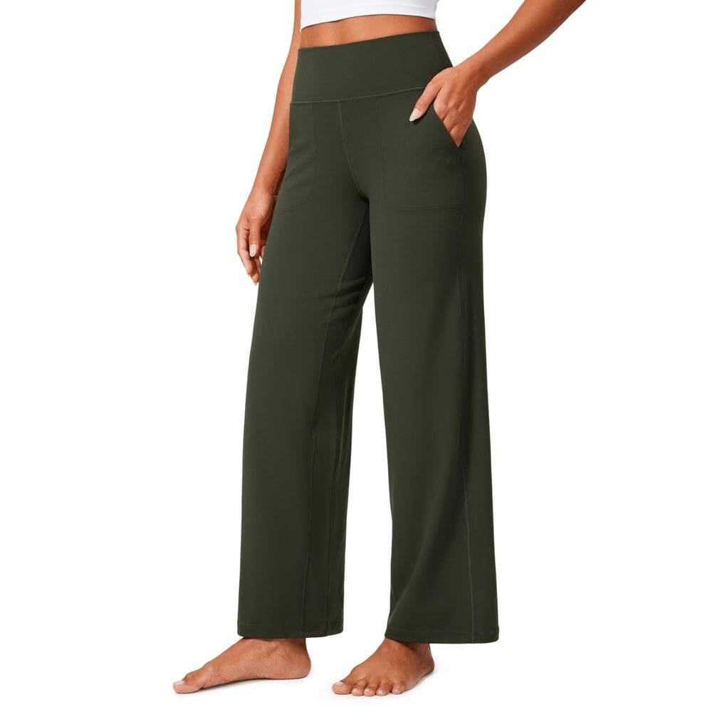 Calças de ioga CRZ YOGA Butterlift de cintura alta e perna larga Olive XS