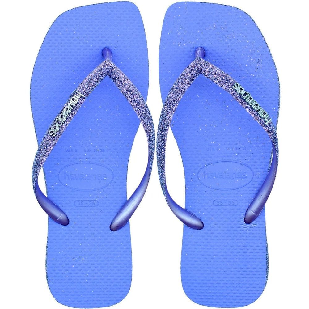 Chinelo Havaianas Slim Square Sparkle Feminino - Azul