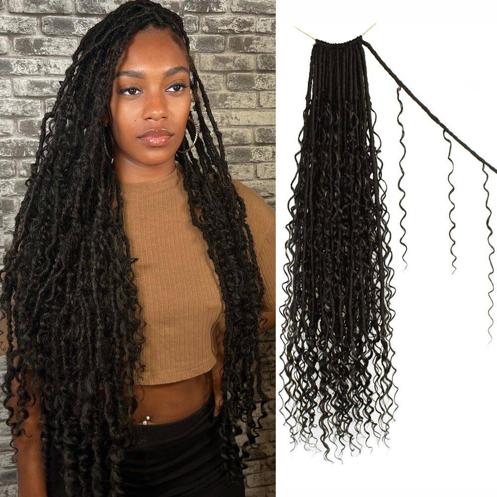 Crochet Hair Boho Faux Locs 30 cm Goddess Locs, 8 pacotes para mulheres