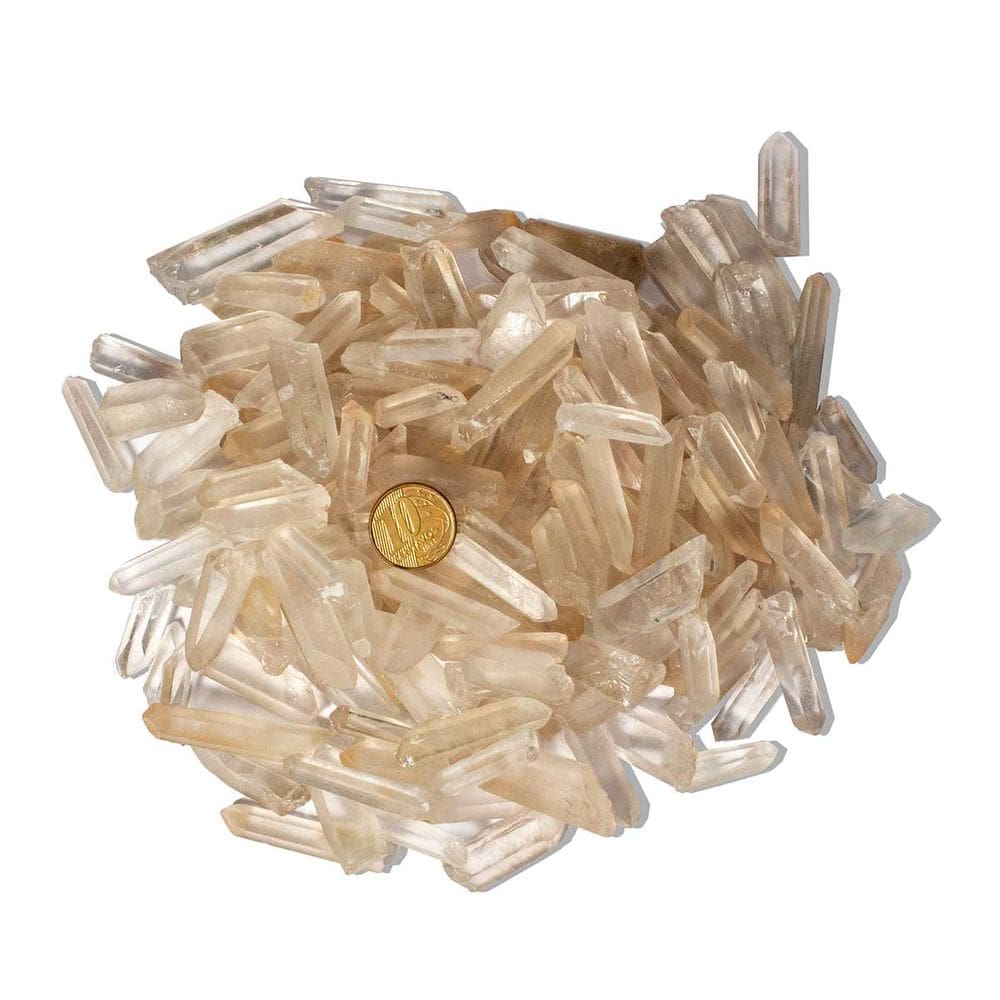 1 Kg Cristal + 1kg Lemuria Pequeno Quartzo P/ Fazer Orgonite