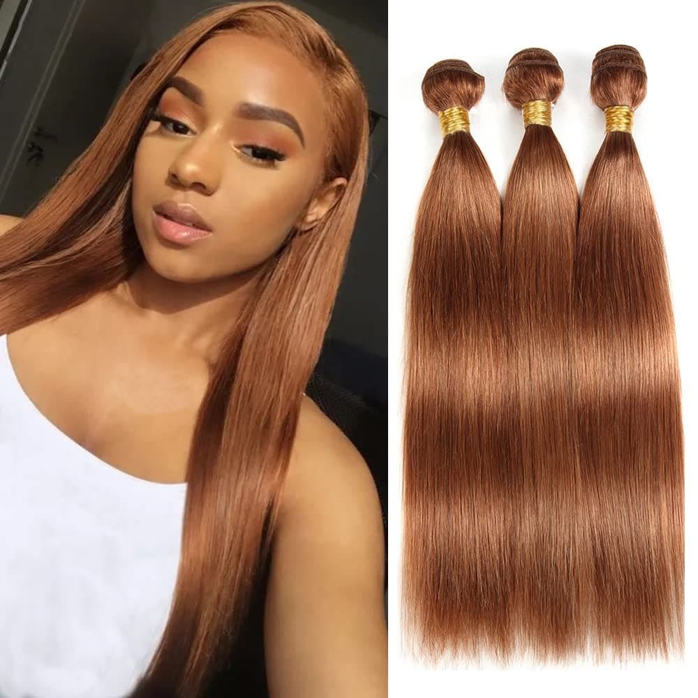 Pacotes de cabelo MAMART Color 30 Brown Straight 8-30