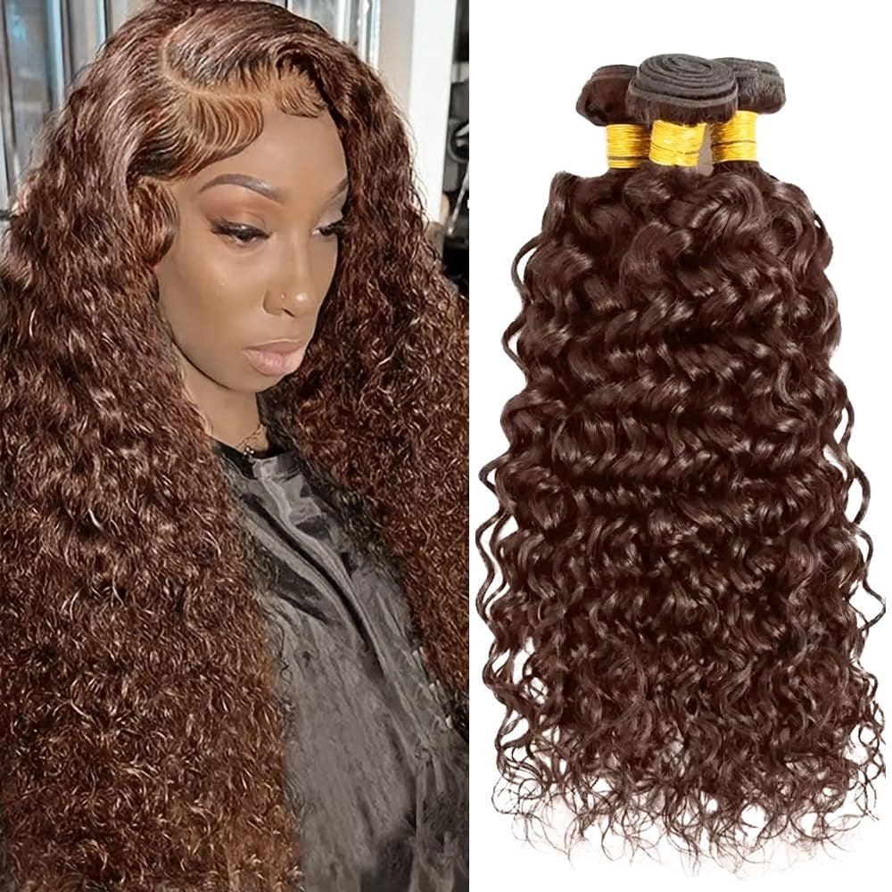 Pacotes de cabelo MAMART Water Wave 30cm Cabelo brasileiro castanho escuro
