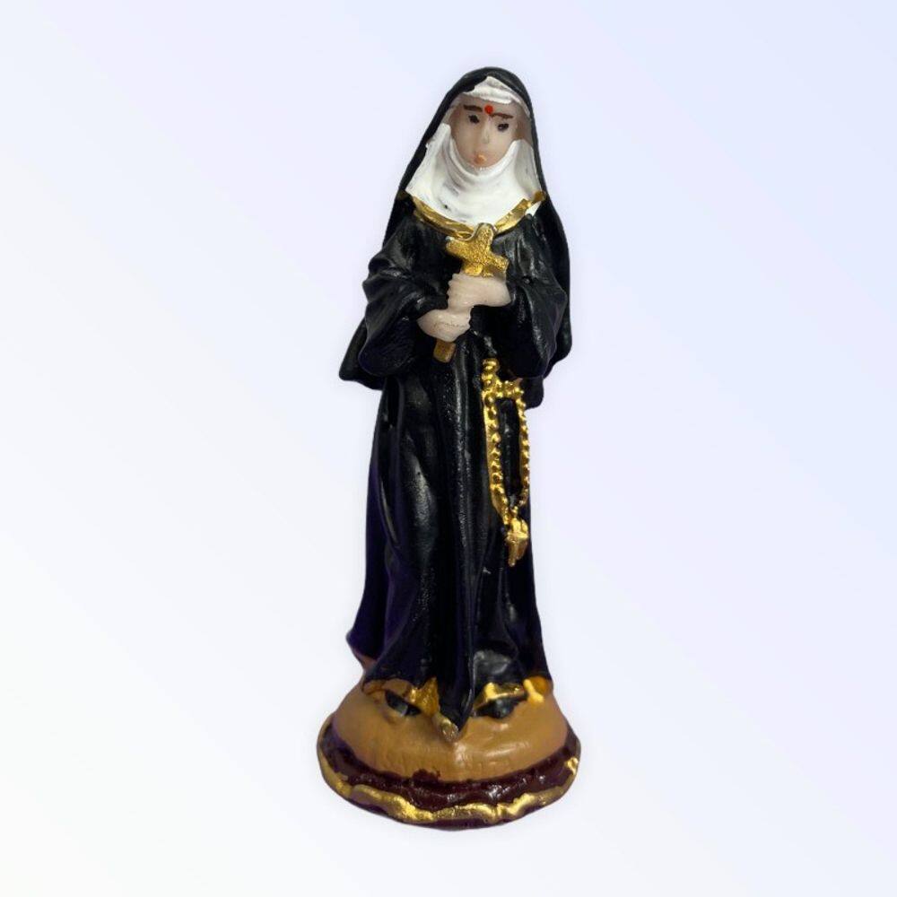 Santa Católica em Resina Santa Rita de Cássia 8cm + Presente