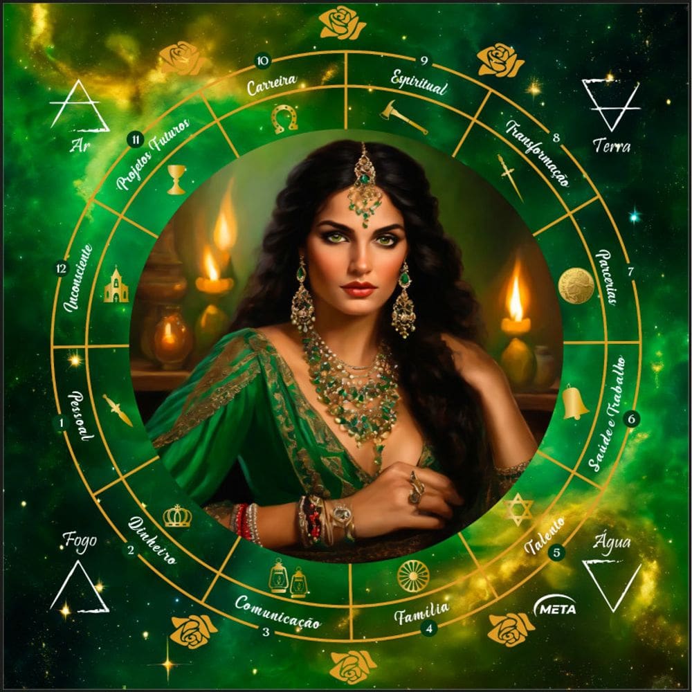 Toalha Tarot Tecido Toalha Cigana Esmeralda + Presente
