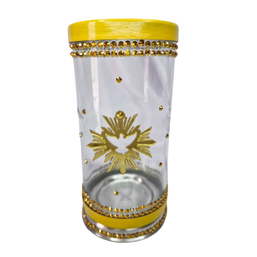 Porta Vela 7 Dias Divino Espírito Santo Dourado + Presente