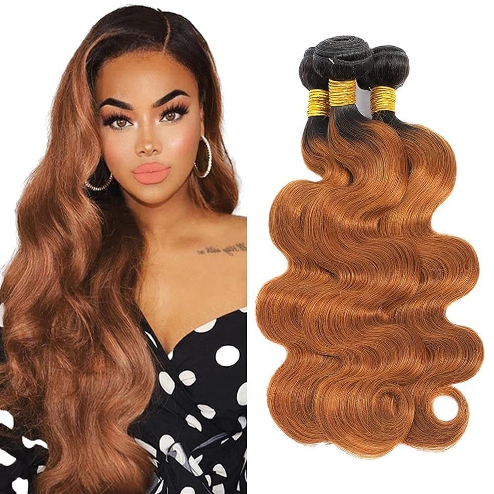 Pacotes de cabelo Leruikair Curly Body Wave 20 25 30 cm Brown T1B/30