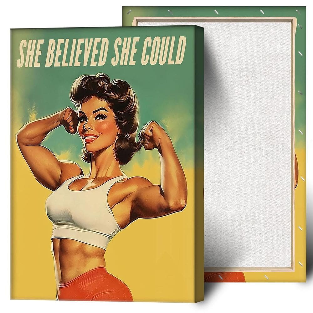 Pôsteres de tela Trendy Gym Woman Fisiculturista Motivation 40x60cm