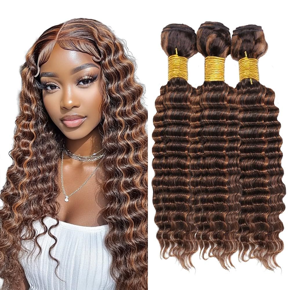 Pacotes de cabelo Dokksiiia Piano Ombre Brown P4/30 30-40cm