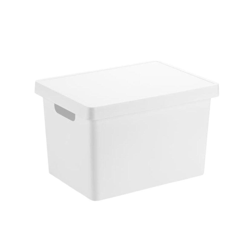 Caixa Organizadora Retangular Com Tampa Capacidade De 17 Litros Branco Mood