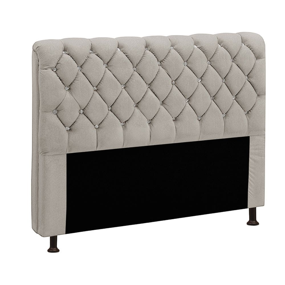 Cabeceira Para Cama Casal Box 140 Cm Fernanda Veludo Marfim