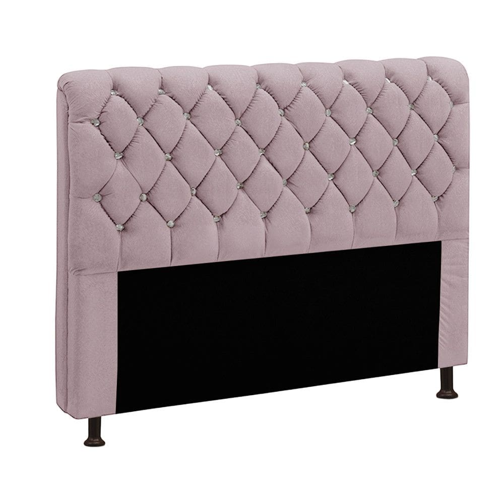 Cabeceira Para Cama Casal Box 140 Cm Fernanda Veludo Rosê
