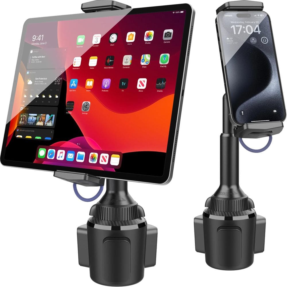 Suporte de copos para montagem em tablet Apps2car Solid for Car Black
