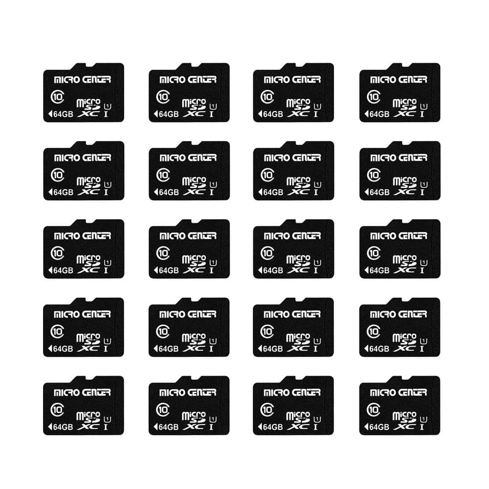 Cartão de memória Micro Center 64GB Classe 10 Micro SDXC 20 Pack