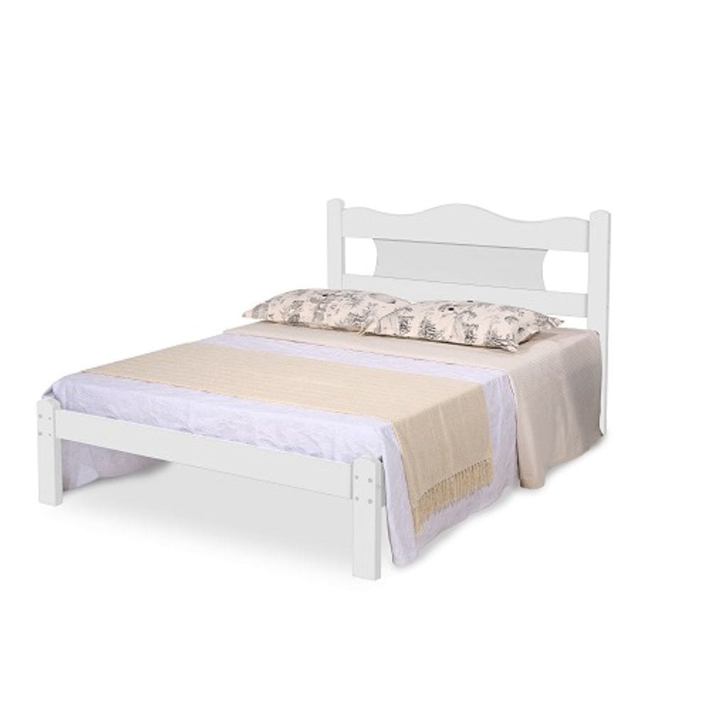 Cama De Casal Munique Branco - Gabrielli Móveis