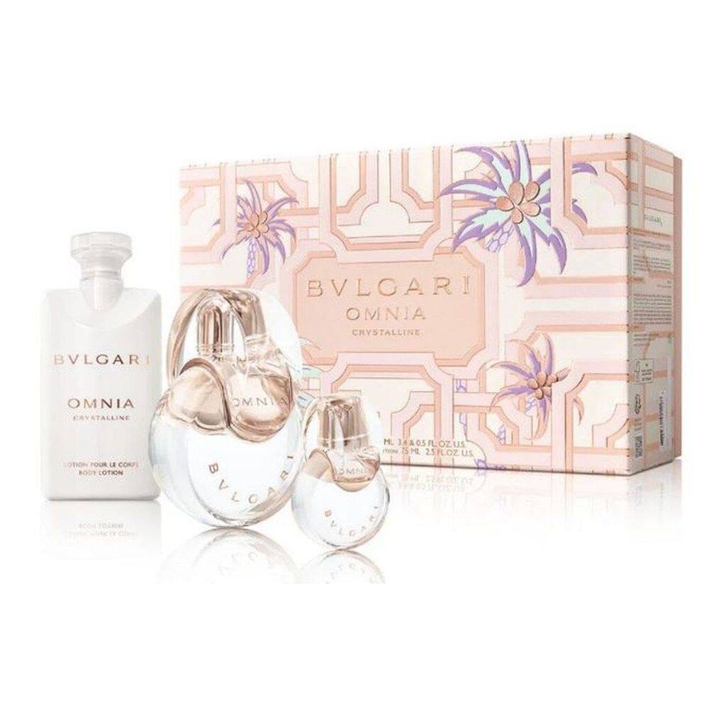Conjunto de 3 peças Perfume BVLGARI Omnia Crystalline para mulheres