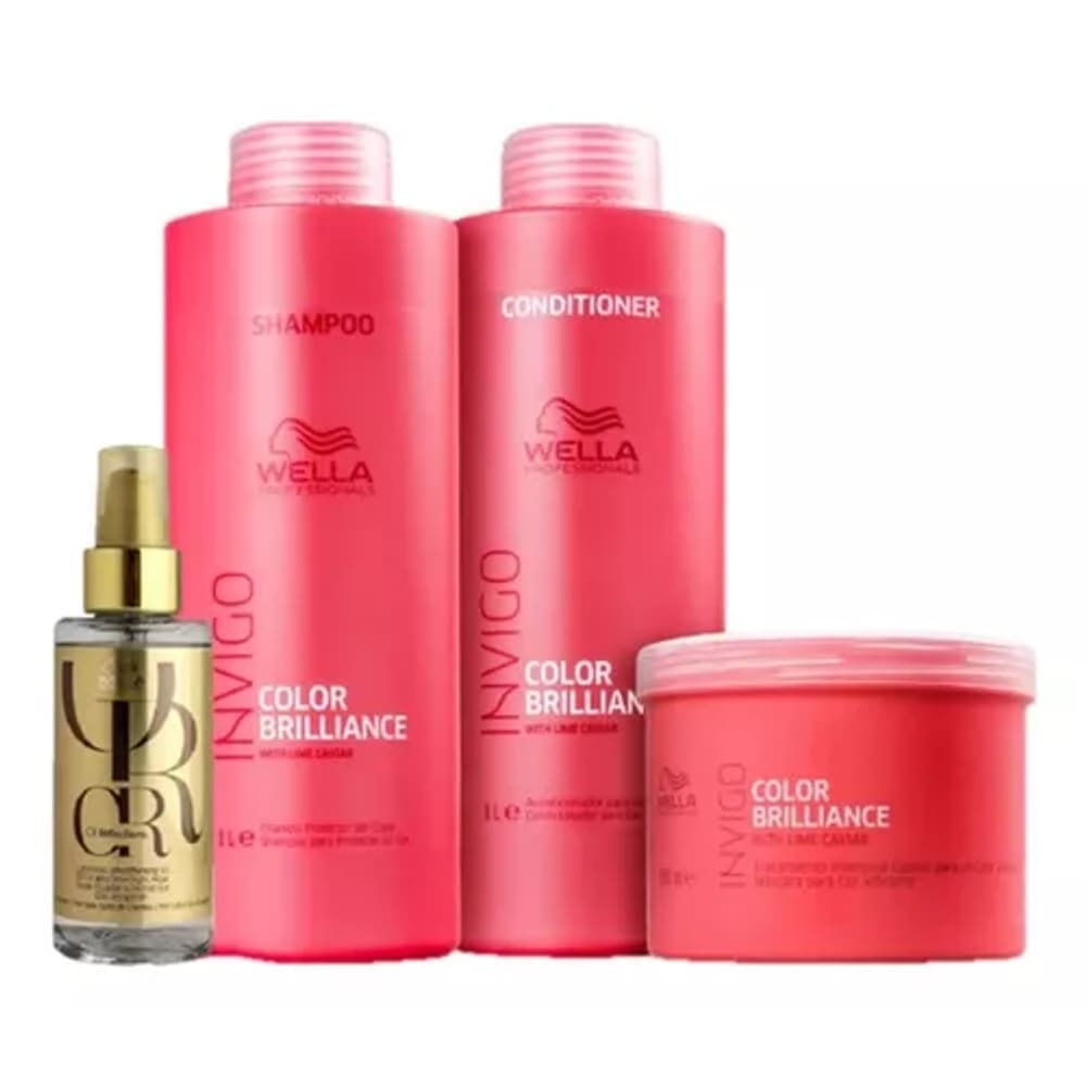 Kit Wella Invigo Color Brilliance + Oil Reflect (4 Produtos)