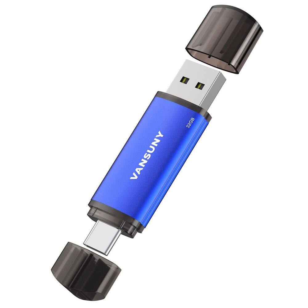 Unidade Flash USB Vansuny 32GB Type-C 2 em 1 para Android Blue