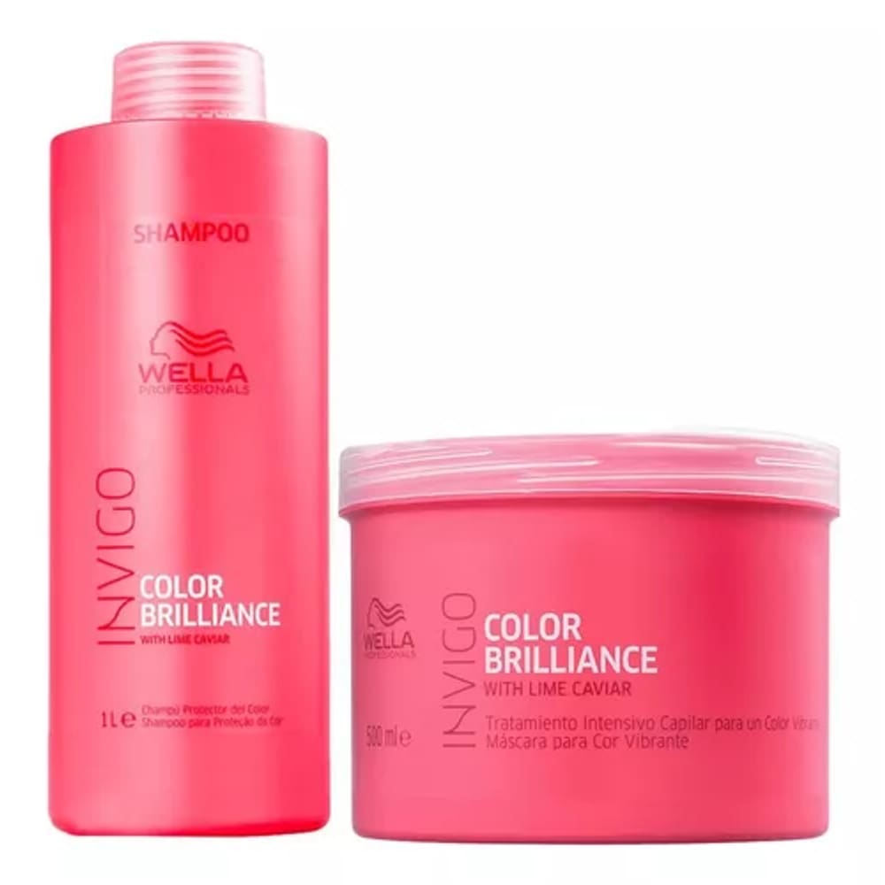 Kit Wella Color Brilliance (shampoo 1000ml + Máscara 500 Ml)