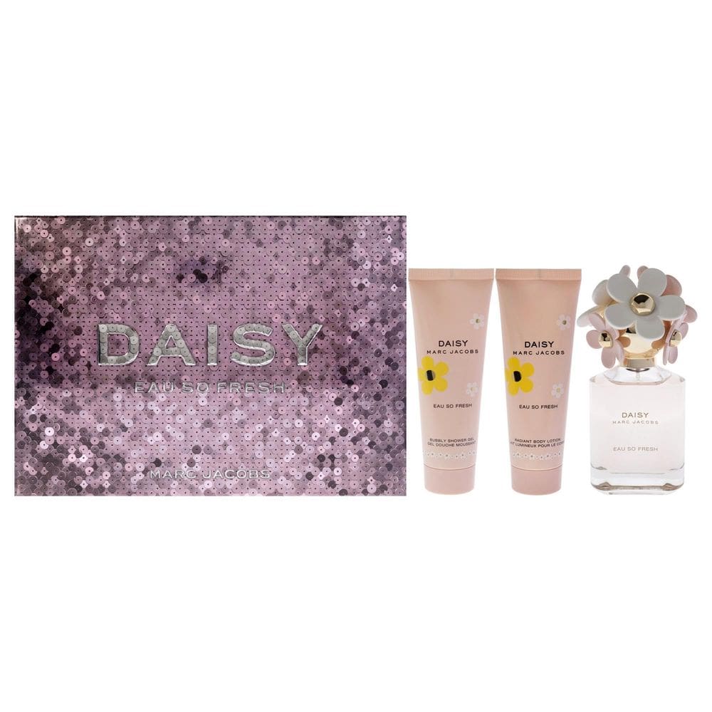 Perfume Marc Jacobs Daisy Eau So Fresh, conjunto de presente de 3 peças para mulheres