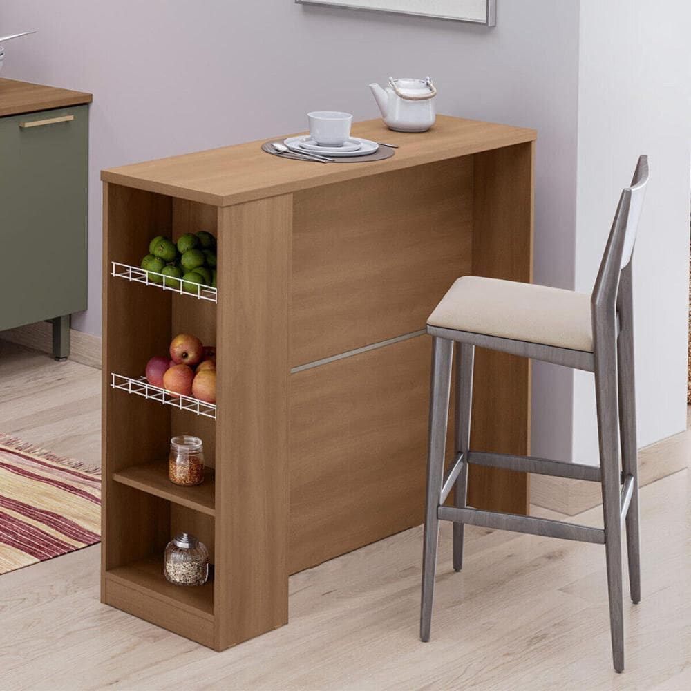 Bancada Balcão de Cozinha com Fruteiras Laterais 120cm Multimóveis CR20374